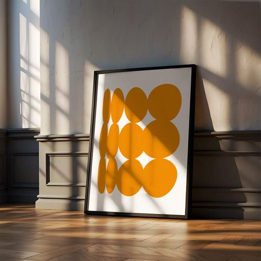 Постер Roomy "Orange Circles" Белая рамка с антибликовым стеклом A3 (42x29.7 cm) (1309320)
