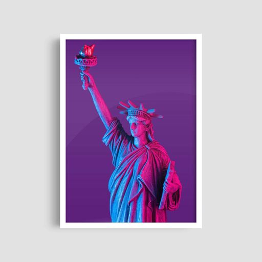 Постер Roomy "Statue Liberty" Белая рамка с антибликовым стеклом A4 (29.7x21 cm) (1309364)