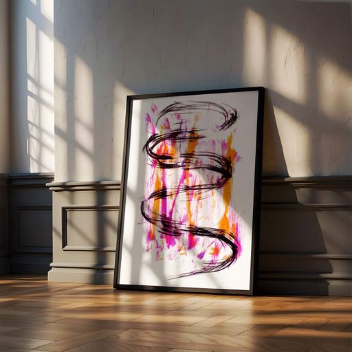 Постер Roomy "Violet Swirl" Черная рамка с антибликовым стеклом A2 (59.4x42 cm.) (1309384)