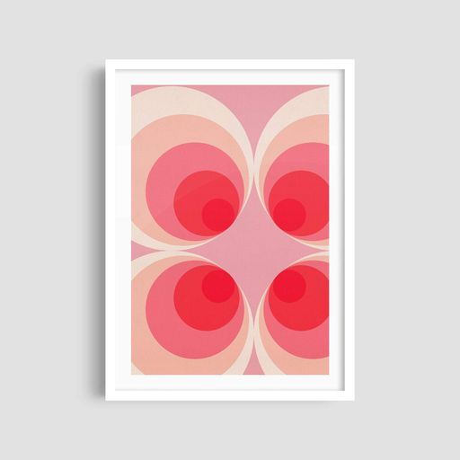 Постер Roomy "Pink Vibes" Белая рамка с глянцевым стеклом A2 (59.4x42 cm.) (1309494)