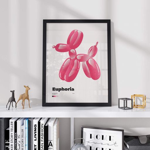 Постер Roomy "Euphoria Balloons" Белая рамка с глянцевым стеклом A1 (84.1x59.4 cm.) (1309558)