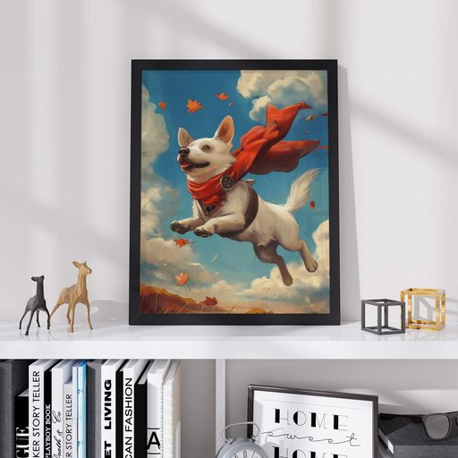 Постер Roomy "Super Puppy" Белая рамка с антибликовым стеклом A4 (29.7x21 cm) (1309577)
