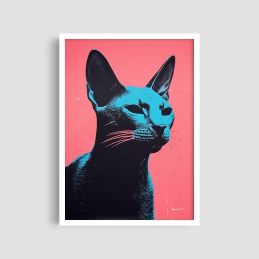 Постер Roomy "Abstract Cat" Чорна рамка з глянцевим склом A3 (42x29.7 cm) (1309606)