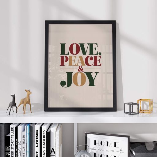 Постер Roomy "Love Peace " Біла рамка з антибліковим склом A1 (84.1x59.4 cm.) (1310036)