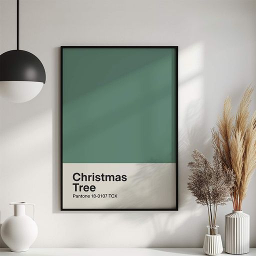 Постер Roomy "Pantone Green" Белая рамка с глянцевым стеклом A1 (84.1x59.4 cm.) (1310059)
