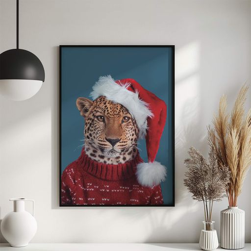 Постер Roomy "Tiger Hat " Чорна рамка з глянцевим склом A3 (42x29.7 cm) (1310153)