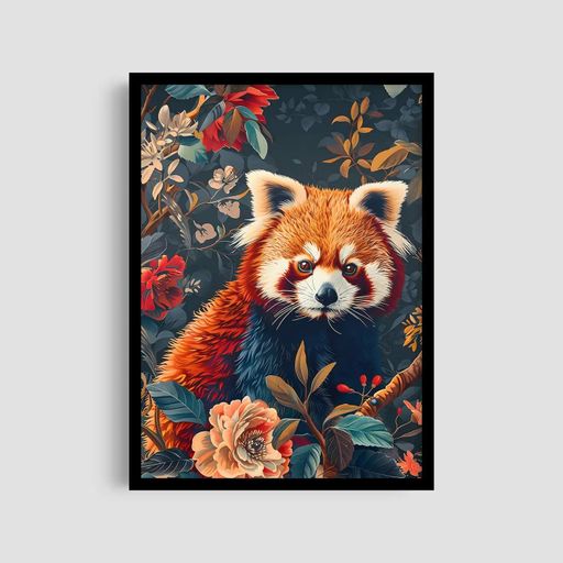 Постер Roomy "Flower Fox" Чорна рамка з глянцевим склом A1 (84.1x59.4 cm.) (1310853)