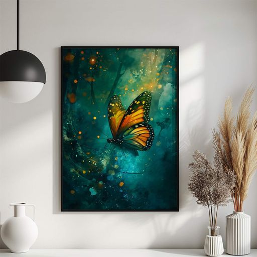 Постер Roomy "Fancy Butterfly" Біла рамка з антибліковим склом A2 (59.4x42 cm.) (1311204)