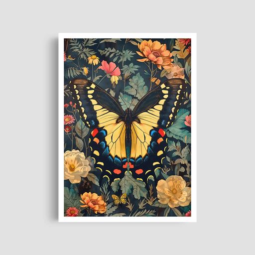 Постер Roomy "Yellow Butterfly" Без рамки A1 (84.1x59.4 cm.) (1311253)
