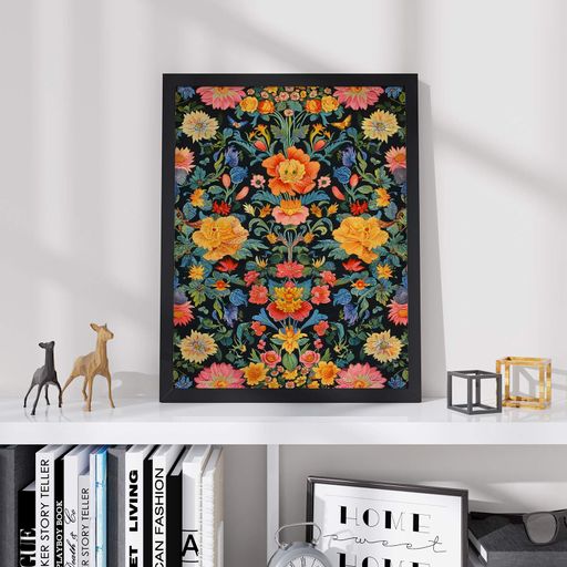 Постер Roomy "Blooms Symphony" Чорна рамка з глянцевим склом A2 (59.4x42 cm.) (1311814)