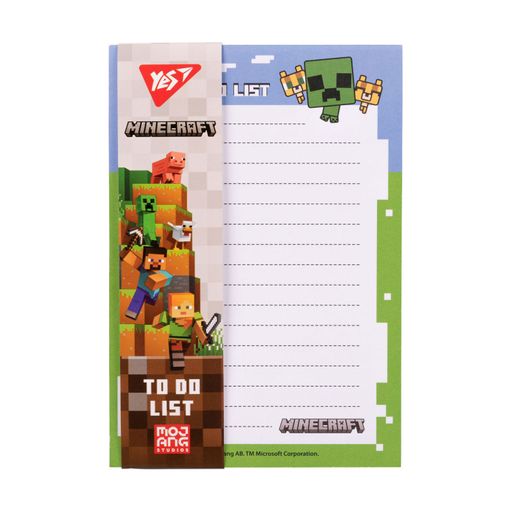 Бумага для заметок на магните YES To Do Minecraft, 13.7*20 см, 52 листа (170338)