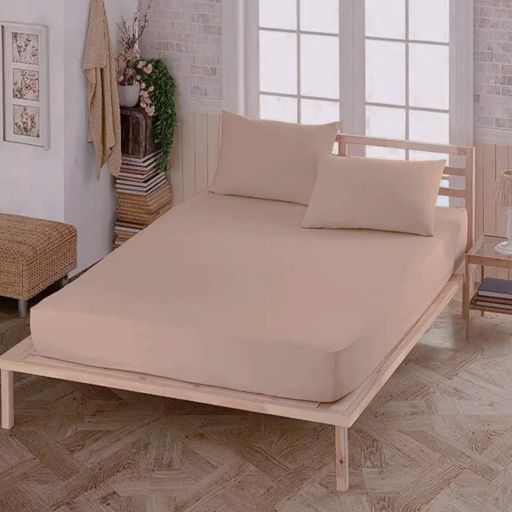 Простирадло на резинці KOLOCO 180 х 200+25 см (40895) Світло-коричневий (1314938)