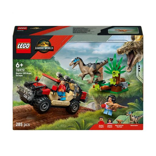 Конструктор LEGO Jurassic World Побег от раптора по бездорожью, 285 деталей, от 6 лет (76972)