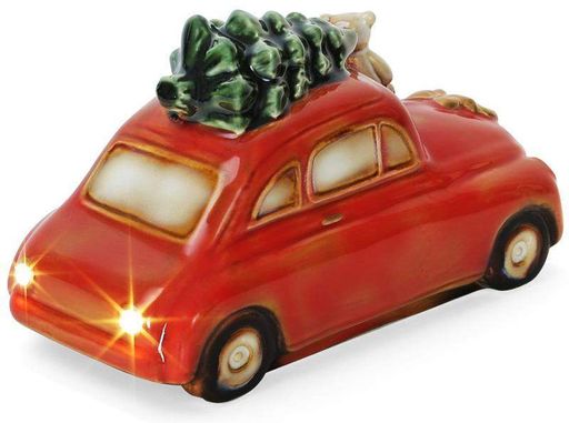 Декор новогодний "Машина" фарфор с LED-подсветкой Bona 8,5х16,5х10 см  CL0015522 (1321759)