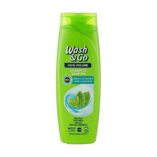Мужской шампунь для волос Wash&Go с ментолом, 360 мл