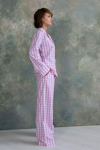 Піжама Forly Піжамний бавовняний костюм з брюками Rose Plaid Принт HL0073-32-69_XS/S (1325464)