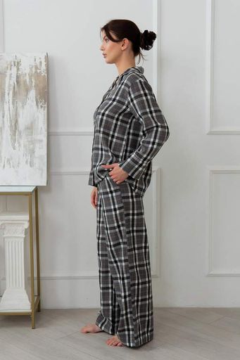 Пижама Forly Пижамный костюм из фланели с брюками Ashley XS/S Сірий FL0073-12-69_XS/S (1325852)