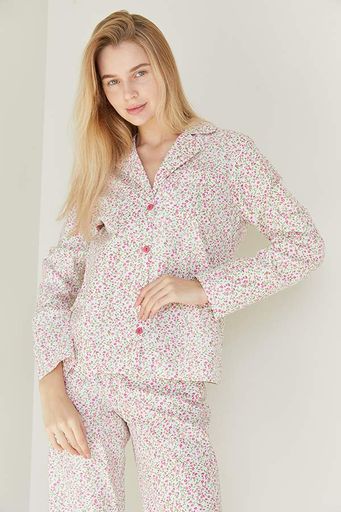 Пижама Forly Пижамный костюм из хлопка с брюками Spring S Білий HL0057-85-69_S (1325877)