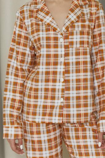 Пижама Forly Пижамный костюм из фланели с брюками Pumpkin L Принт FL0057-99-69_L (1325884)