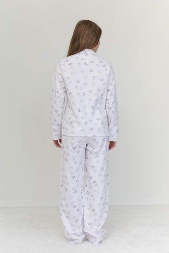 Пижама Forly Пижамный костюм из фланели с брюками Crown XXL Білий FL0057-19-69_XXL (1325902)