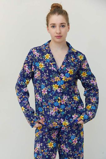 Піжама Forly Піжамний фланелевий костюм з брюками Ester Синій FL0057-22-69_XXL (1325920)