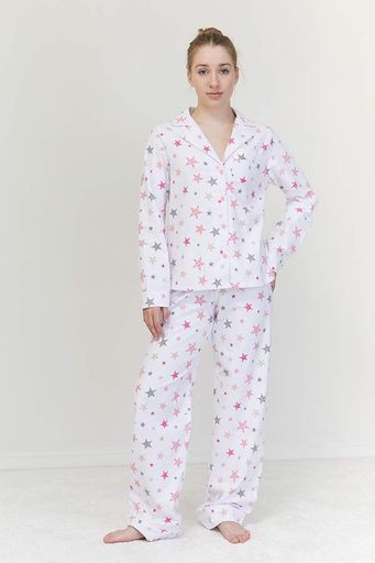 Пижама Forly Пижамный костюм из фланели с брюками Rose Galaxy XS Білий FL0057-25-69_XS (1325947)