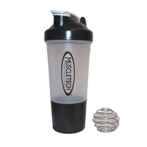Шейкер Muscletech Shaker 500 мл с пружинкой + контейнер, Transparent (1328287)