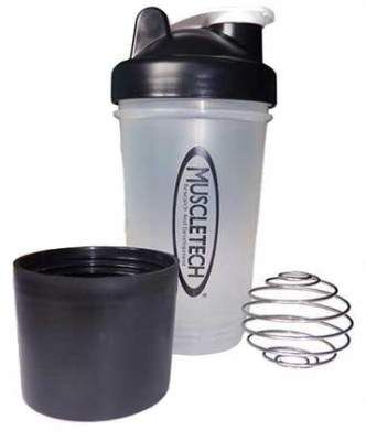 Шейкер Muscletech Shaker 500 мл с пружинкой + контейнер, Transparent (1328287)