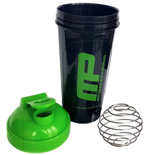 Шейкер Musclepharm Shaker 700 мл, Black/Green с пружиной (1329672)