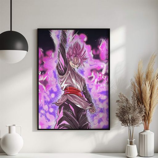 Постер Roomy "Dragon Ball Goku Power Up" Белая рамка с глянцевым стеклом A1 (84.1x59.4 cm.) (1336737)