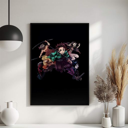 Постер Roomy "Demon Slayer Main Cast" Чорна рамка з глянцевим склом A3 (42x29.7 cm) (1336787)