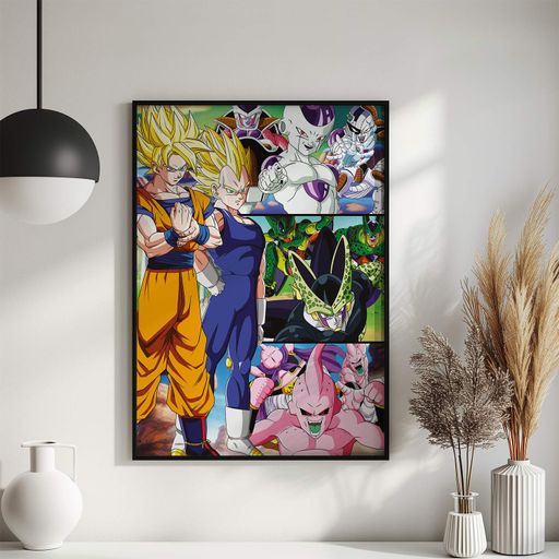 Постер Roomy "Dragon Ball Z Villains" Чорна рамка з глянцевим склом A2 (59.4x42 cm.) (1337005)
