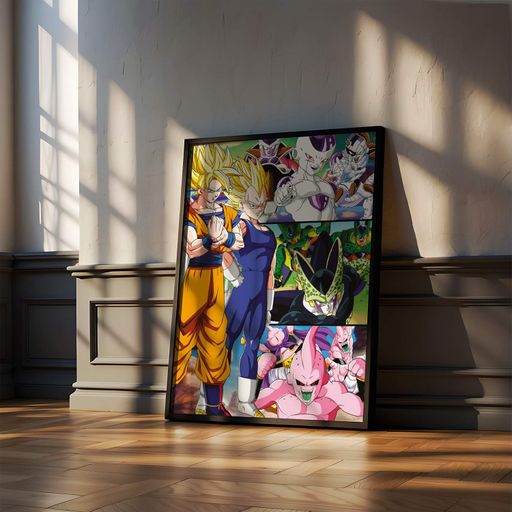 Постер Roomy "Dragon Ball Z Villains" Чорна рамка з глянцевим склом A2 (59.4x42 cm.) (1337005)