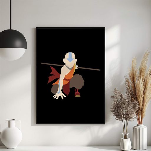 Постер Roomy "Avatar Aang Pose" Черная рамка с глянцевым стеклом A4 (29.7x21 cm) (1337053)