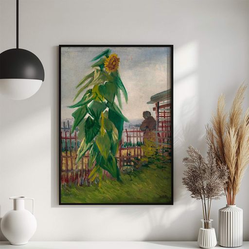 Постер Roomy "Allotment With Sunflower" Белая рамка с глянцевым стеклом A3 (42x29.7 cm) (1337809)