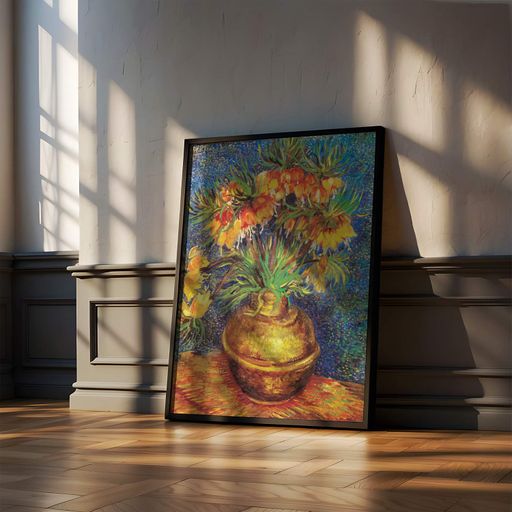 Постер Roomy "Imperial Fritillaries" Белая рамка с глянцевым стеклом A2 (59.4x42 cm.) (1338024)