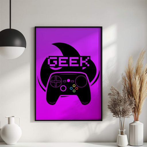 Постер Roomy "Geek" Белая рамка с глянцевым стеклом A2 (59.4x42 cm.) (1339136)