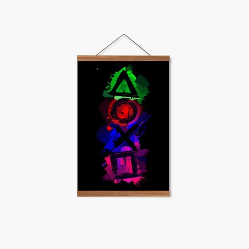 Постер Roomy "PlayStation Buttons" Белая рамка с глянцевым стеклом A3 (42x29.7 cm) (1339375)