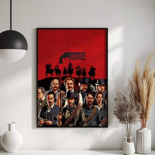Постер Roomy "Red Dead Redemption" Белая рамка с глянцевым стеклом A3 (42x29.7 cm) (1339448)