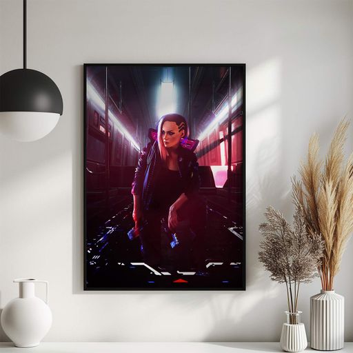 Постер Roomy "Cyberpunk Aesthetic" Черная рамка с глянцевым стеклом A1 (84.1x59.4 cm.) (1339598)