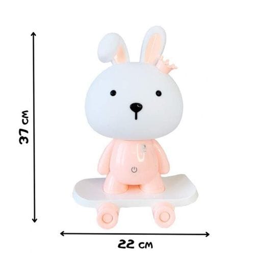 Ночник детский «Зайчик на скейте» MGZ-1407(Pink) питание от USB (1339976)