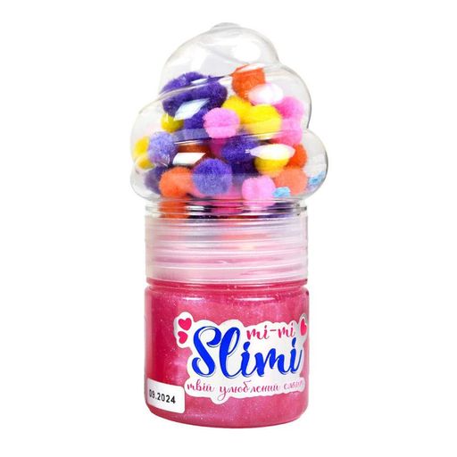Игрушка-антистресс Слайм Mi-mi Slimi 71827ST(Pink) с помпонами (1340565)