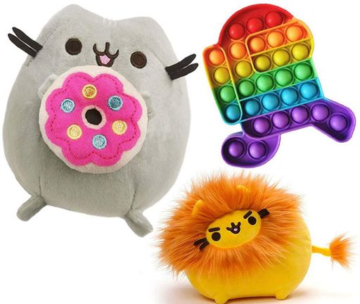 Набор Мягкая игрушка Pusheen cat Кот c пончиком 15х12см Пушин Кэт Лев 10х7см Pop-It Among Us райдужний n-12411 (1340692)