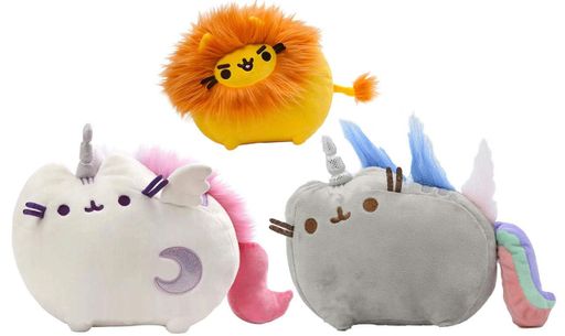 Набор мягких игрушек Pusheen cat 15х12 см Кот-единорог, Кот-единорог радуга и Лев 10х7 см n-12393 (1340748)