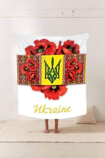 Плед патриотический 3D Маковое сердце Украины 29592 180х215 см (1342013)