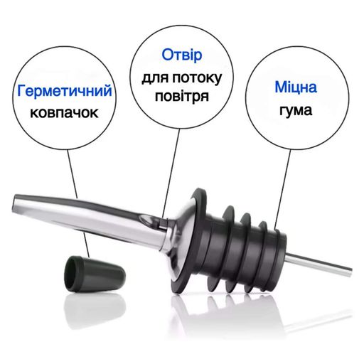 Набор гейзеров дозатор с защитным колпачком Bar House pourer металлические 4 шт Серебристый (1344074)