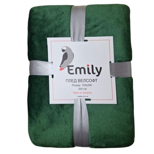 Плед Emily Manner велсофт 150х200 см 300 гм2 Dark Green (94326222) (1348573)