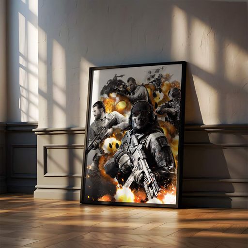 Постер Roomy "Battlefield Soldiers" Біла рамка з антибліковим склом A3 (42x29.7 cm) (1350448)