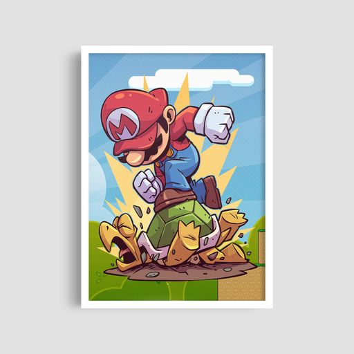 Постер Roomy "Super Mario Run" Белая рамка с антибликовым стеклом A4 (29.7x21 cm) (1351069)