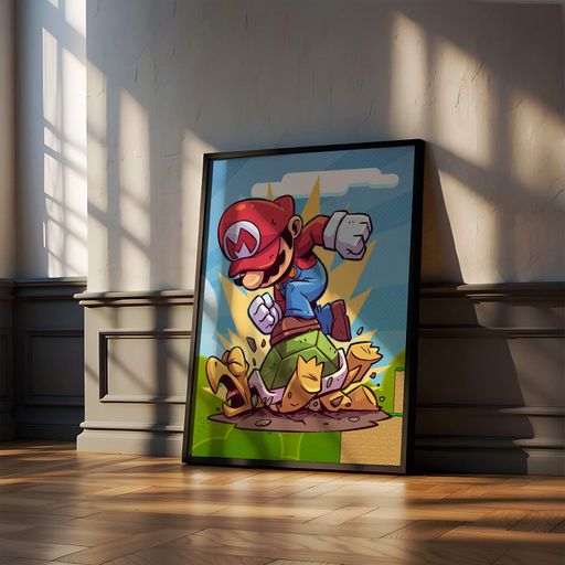 Постер Roomy "Super Mario Run" Белая рамка с антибликовым стеклом A3 (42x29.7 cm) (1351071)